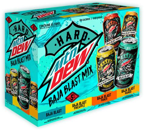 Brand Mountain Dew. This product is coming soon. Introducing Hard Mtn Dew! The latest collaboration between Mountain New and The Boston Beer Company. Hard Mountain Dew comes in three new and exciting flavors with the same great quality and taste that Mountain Dew fans have come to love. Sign up to be the first to try this amazing new lineup!. 