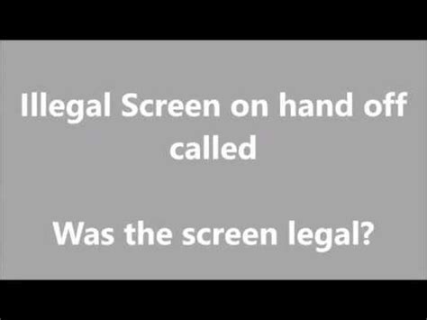 Hard screen set - Illegal screen called - YouTube