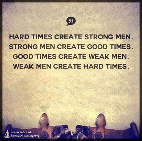 Hard times create strong men. Hard Times Create Strong Men Strong Men Create Good Times Good Times Create Weak Men Weak Men Create Hard times Business Self-Improvement Nonfiction. Details . Publisher: Clovercroft Publishing OverDrive Read ISBN: 9781950892013 Release date: May 12, 2019. EPUB ebook ISBN: 9781950892013 File size: 39886 KB ... 