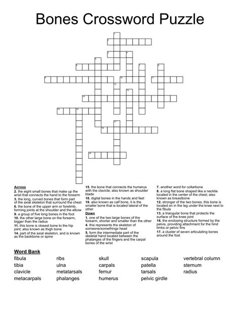 Everyone has enjoyed a crossword puzzle at some point in their life, with millions turning to them daily for a gentle getaway to relax and enjoy - or to simply keep their minds stimulated. We have 1 possible answer for the clue Hardened into bone which appears 1 time in our database. Back in time Crossword Clue NYT. Harden into bone crossword .... 