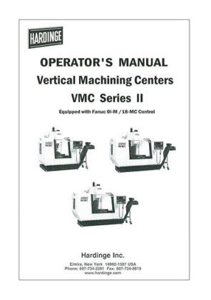 Hardinge Fanuc Control System Manual