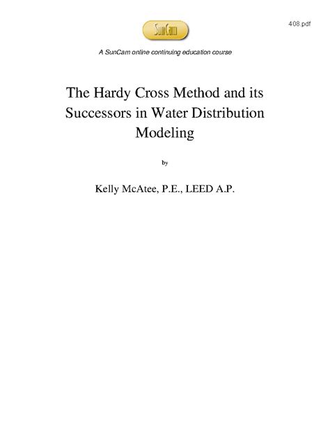 Hardy cross method example.  Learn the Hardy Cross method, its successors, and water distribu...