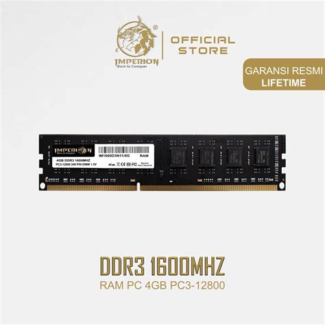 Harga: RAM IMPERION DDR3 4GB 1600 MHz PC12800 RAM PC LONGDIMM GARANSI RESMIRp98.