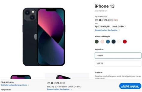 Harga iphone 13 sekarang second.  Keterangan tambahan: Region iPhone ex internationa...