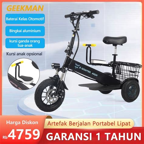 Harga sepeda listrik roda tiga dewasa 【Ehhv20 lengkap harga terbaru februari 2023】