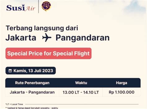 Harga tiket susi air jakarta pangandaran 2019. .  ...