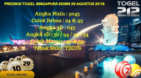 Hari ini 2 agustus 2018. Singapura togel master tahun.