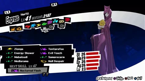 Persona 5 Royal's Confidant System is fairly straightforward, though the warden twins Justine and Caroline break the mold. Starting from 5/18 you can raise their confidant level, the Strength Confidant. ... Raise Hariti's level to 41 to teach it Samarecarm, then use this Hariti in a triple fusion with Pixie and Pisaca, passing on Samarecarm to …. 