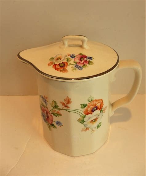 Harker Pottery Hotoven Amy Pattern Covered Pitcher. Etsy