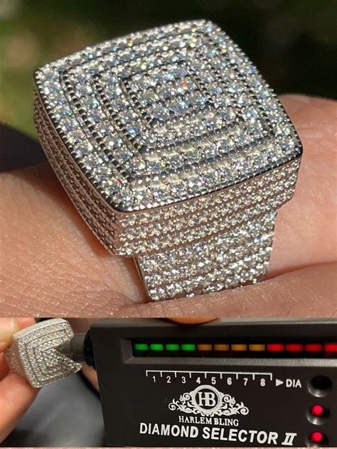  MOISSANITE Real 925 Silver Hip Hop Iced Honeycomb Set Eternity Band 9mm Ring. MSRP: $199.95. Was: $199.95. Now: $139.00. . 
