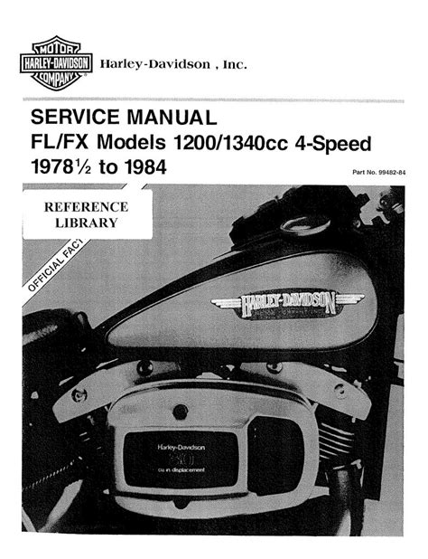Harley davidson fl 1340cc 1980 factory service repair manual. - La llave/ the key (infantil y juvenil).