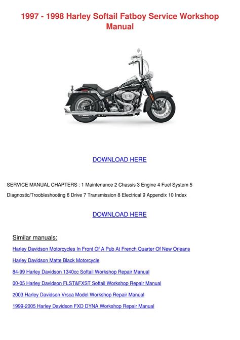 Harley davidson softail 1997 1998 service manual. - Honda xr 500 service manual download.