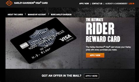 Harley davidson visa log in. The creditor and issuer of the Harley‑Davidson® Visa® card is U.S. Bank National Association, pursuant to a license from Visa U.S.A. Inc. ... off the published price of any eligible Harley-Davidson® Riding Academy Course to the first 2,600 H-D Members to sign up for a course. Register beginning MARCH 18, 2024 with code “2024NEWRIDER75 ... 