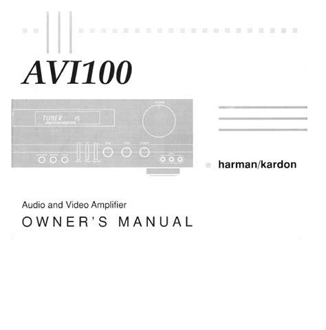 Harman kardon avi100 audio video amplifier owner manual. - Mercedes benz tn transporter 1977 1995 factory service manual.