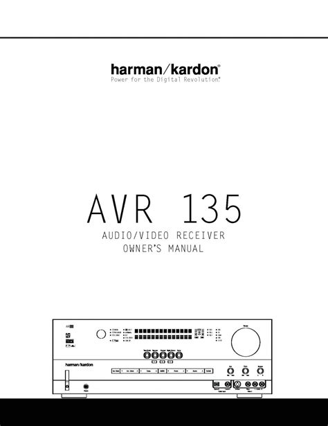 Harman kardon avr 135 av receiver owners manual. - Kenmore ultra wash iii manuale di servizio.