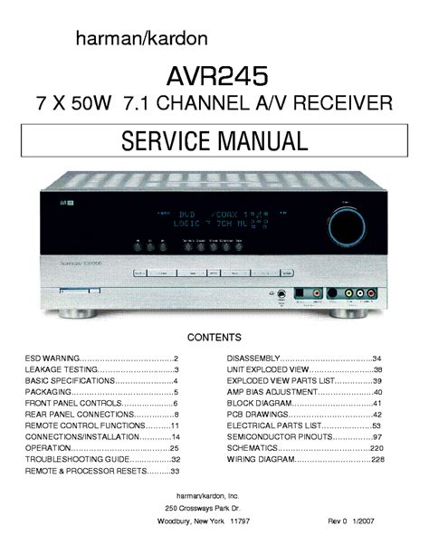 Harman kardon avr245 avr 245 service manual repair guide. - 2015 audi a4 factory repair manual immobilizer.