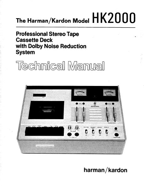 Harman kardon hk2000 professional stereo tape cassette deck repair manual. - Lettre aux amis de la croix.