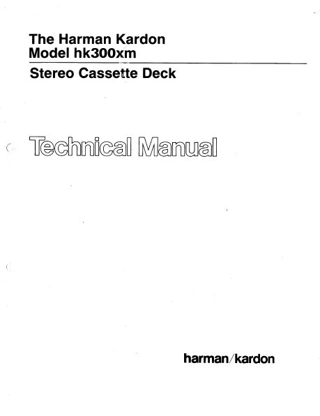 Harman kardon hk300xm stereo cassette deck repair manual. - Schrift und dogma in der ökumene.