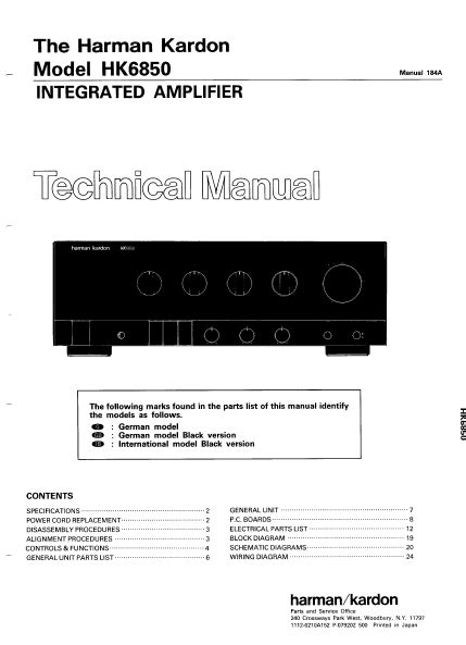 Harman kardon hk6850 integrated amplifier service manual. - Haynes weber carburetor owners workshop manual.