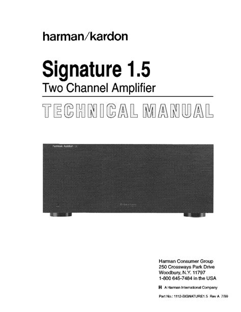 Harman kardon signature 1 5 two channel amplifier repair manual. - Manuale della macchina remstar plus cpap.