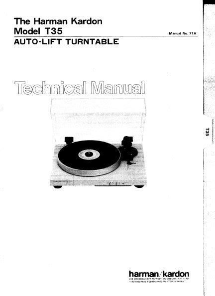 Harman kardon t35 auto lift turntable service manual. - Jazz the ultimate guide from new orleans to the new jazz age.