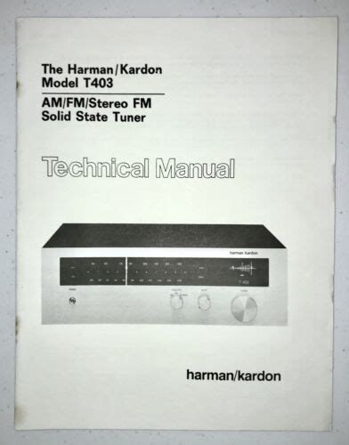 Harman kardon t403 am fm stereo fm solid state tuner service manual. - Nerves guide to sex etiquette for ladies and gentlemen.