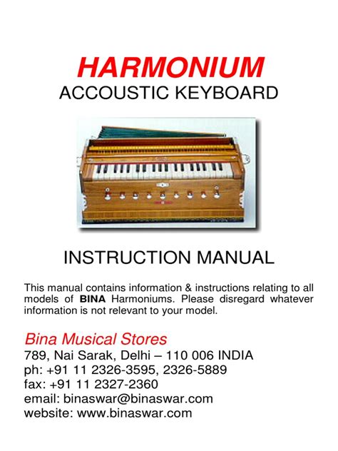 Harmonium instruction manual indian musical instruments. - Instruction et la culture dans la chine nouvelle..