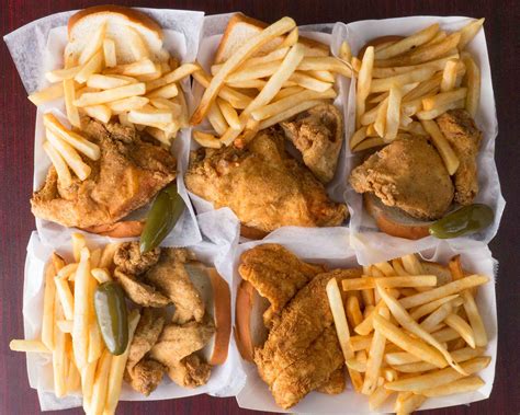 4.4 (172) • 1856.8 mi • Black-owned • Soul Food • Seafood • Southern • $ • Info. Delivery unavailable. 2134 S Michigan Ave. Group order. Harold's Chicken, located in the South Loop neighborhood of Chicago, is a well-rated soul food restaurant. With a budget-friendly price range, it is a popular spot for evening orders.. 