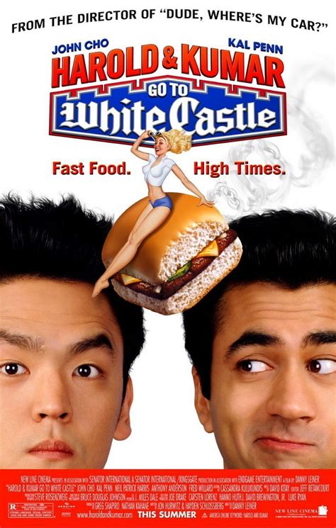 Harold kumar white castle. Harold & Kumar Go to White Castle. After smoking marijuana, two roommates scour New Jersey to satisfy their hunger for hamburgers. 3,668 IMDb 7.0 1 h 27 min 2004. X-Ray R. Adventure · Comedy · Joyous · Quirky. Available to rent or buy. Rent. HD $3.99. Buy movie. HD $9.99 $7.99. More purchase. options. 