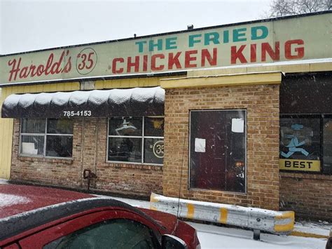 Harold's Chicken Shack is a restaurant located in Chicago, Illinois at 12700 South Halsted Street. This restaurant serves box of fries, cheese cake, catfish nuggets dinner, potato salad, large fries, catfish tails dinner, and two breast.. 