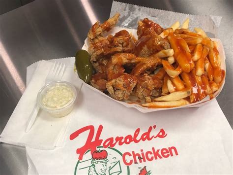 Original Harold's Chicken Corporate Website- was founded in 1950 by Harold Pierce. We have dozens of locations across Chicago and Indiana serving hot and delicious chicken and fish. ... Harold's Chicken #19 101 Joliet St, Suite 500E Dyer IN (219) 515-6475. Harold's Chicken #100 1514 Benham Ave Elkhart IN (574) 333-3022. Harold's Chicken #81 .... 