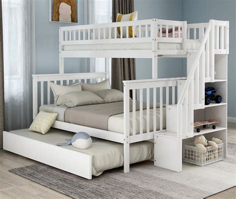 Harper and bright twin over full. Harper & Bright Designs Twin Over Full Futon Bunk Bed, 3 in 1 Metal Bunk Bed Convertible Couch and Bed for Kids Teens Adults Dorm, No Box Spring Needed (White) Visit the Harper & Bright Designs Store. 4.3 4.3 out of 5 stars 150 ratings. $202.99 $ 202. 99. Size: Twin over Full . 