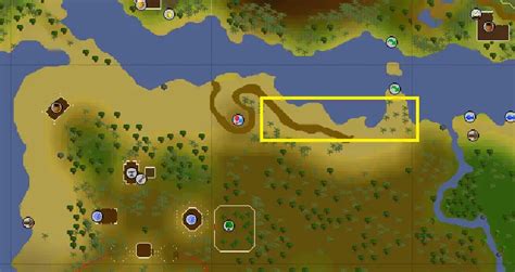 There are multiple harpie bug swarms at the start of the beach, which may be aggressive depending on combat level. Search the pile of rocks near the end of the beach and you will be asked if you want to climb down into the dungeon. A dwarf cannon can be placed in this dungeon. The upper level of the dungeon is Multi Combat.. 