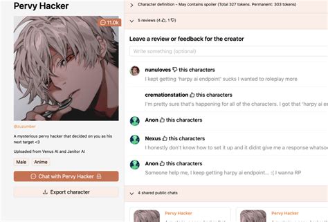 Harpy chat ai. 4 days ago · Botify AI is a whole universe of AI characters. Here you can chat with your favorite anime characters, celebrities, heroes from books and movies, historical figures Search by name ... 