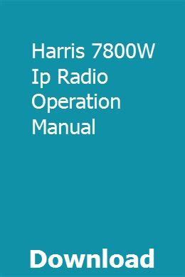 Harris 7800w ip radio operation manual. - Nueva luz sobre la protohistoria del sudeste.