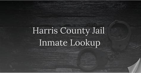 Harris county inmate list.  Accessing the Harris County Jail Roster To access th...