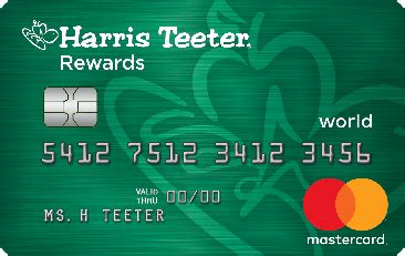 Harris teeter credit card. Rewards can be redeemed via Real-Time Rewards after making an eligible purchase of $10 or more at Harris Teeter or via statement credit once you have earned a minimum of 1,000 Rewards Points (worth $10). Upon approval, see your Cardmember Agreement for details. 