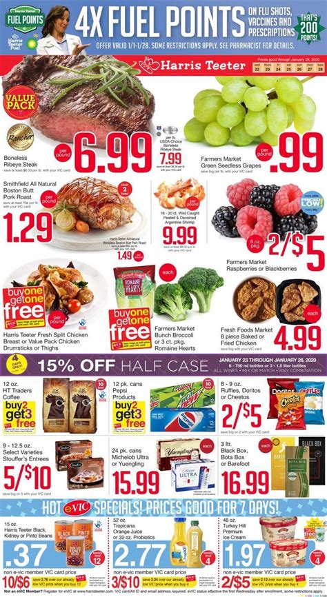 Harris teeter florence sc weekly ad. April 10, 2024. Check out the newest Harris Teeter weekly ad, valid from Apr 10 – Apr 16, 2024. Harris Teeter has special promotions running all the time and you can find great savings in select departments and throughout the store every other week. Keep your week running with savings and dig into great value on Porterhouse Steaks, Prime ... 