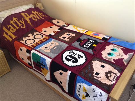 Harry Potter C2C blanket. 3 months in the making. Mostly from patterns
