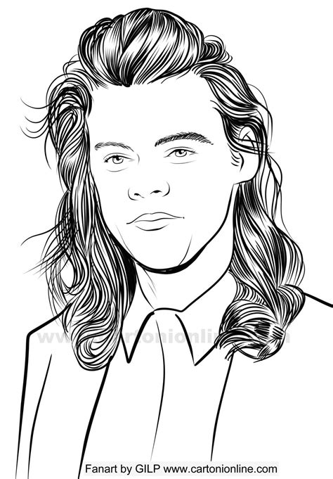 Harry Styles Coloring Sheet Coloring Pages