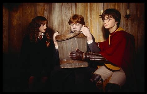 Cars fly, trees fight back, and a mysterious house-elf comes to warn Harry Potter at the start of his second year at Hogwarts. Adventure and danger await when bloody writing on a wall announces: The Chamber Of Secrets Has Been Opened. To save Hogwarts will require all of Harry, Ron and Hermione’s magical abilities and courage. Chris Columbus.. 
