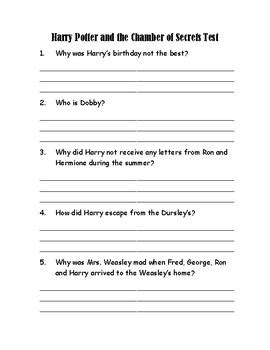 The Harry Potter And The Chamber Of Secrets (book #2) Quiz. easy but hard: Who is the heir to Slytherin?, What is the house-elf in the books name?, What does Ron's mom do to Ron to punish him for using a flying ca...