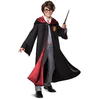 This impressive costume from the world of Harry Potter features a red robe with Gryffindor Crest Patch, red and yellow striped shirt and a pair of brown fingerless gloves. Care Instructions: Hand wash cold water with mild soap. Tumble dry low. For best results hang or lay flat to dry. Number of Pieces: 3. Suggested Age: 4-12 …. 