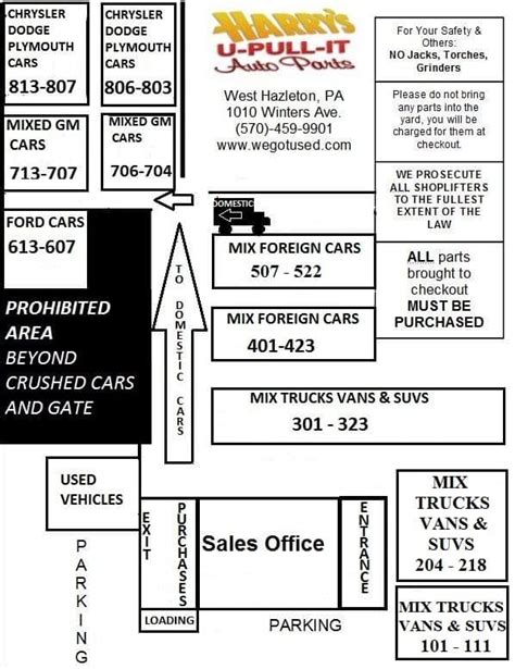 Harry pull it inventory. If you're looking for the most competitive prices on used parts from quality vehicles, Vince's U-Pull-It, in Marcy, New York, Call us today! Address: 8659 Old River Rd, Marcy, NY 13403 | Email: info@vincesupullit.com 