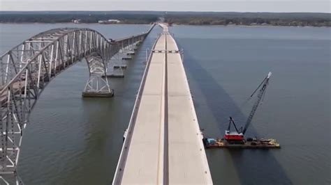 The work is part of the Maryland Transportation Authority’s (MDTA) project to build a new US 301 bridge to replace the 80-year-old Governor Harry W. Nice Memorial/Senator Thomas “Mac” Middleton Bridge over the Potomac River. The new, wider, four-lane crossing will open to traffic by early 2023.. 