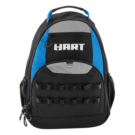 Hart tool backpack. STACK 12" Hard Bottom Tool Bag. Buy Now. Durable construction with 1680 Denier fabric. Protect from wet surfaces with freestanding waterproof bottom. Comfort while carrying with padded hook and loop reinforced handles. 