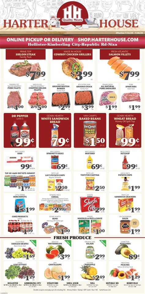 Check out the latest Harter House weekly ad, valid from Nov 15 - Nov 28, 2023. Harter House has special promotions running all the time and you can find great savings in select departments and throughout the store every other week. Slide into amazing savings and grab great deals this week on pork shoulder butts or boneless 1/2 loins, bone-in ...