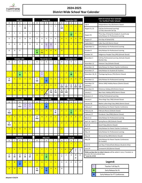 Hartford School Calendar