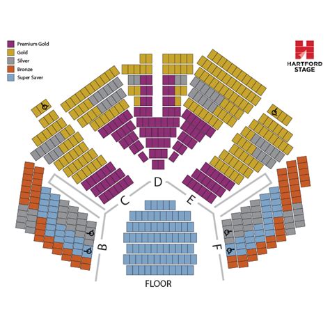 Hartford Stage Seating Chart - Row & Seat Numbers