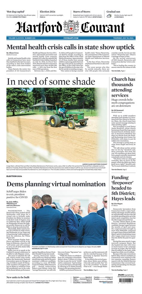 Hartford courant obits today. .  ...